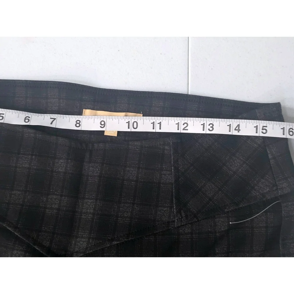 Hope & Harlow‎ Womens Gray Black Plaid Skinny Pull On Pants Career Size M